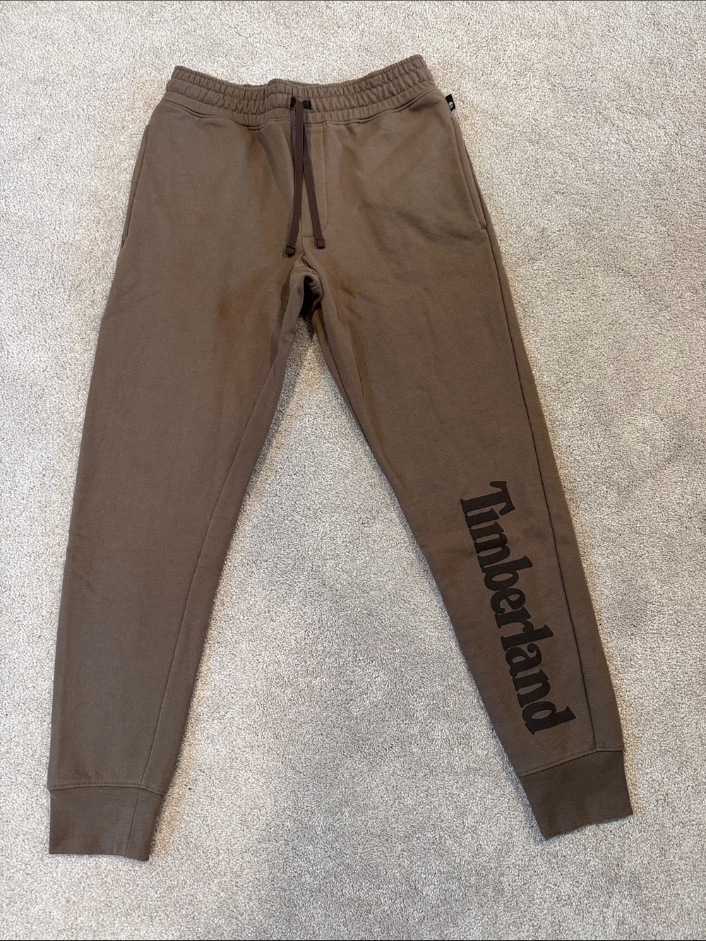 Timberland Men's Dark Brown Logo Joggers